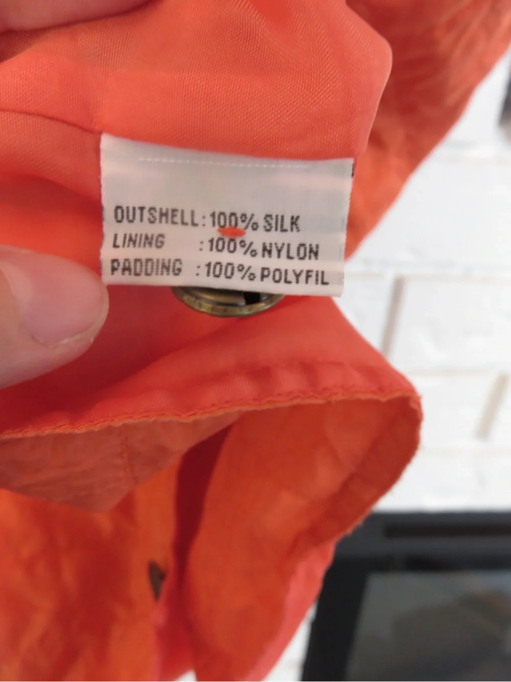 Vintage Spider 100% Silk Quilted Orange Vest Boho Cottagecore - Picture 8 of 11